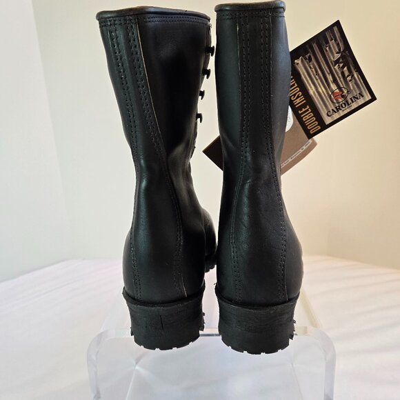 Vintage CAROLINA Men Sub Zero Leather Boots/Steel Toe Logger Boot Sz: 9.5E Black - Picture 3 of 10